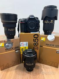 Nikon D850 + 14-24/2.8 + 24-70/2.8 + 28-300/3.5