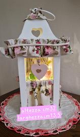 lanterna in legno shabby chic unica