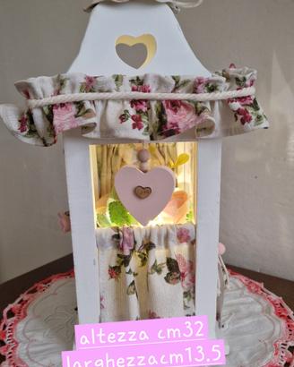lanterna in legno shabby chic unica
