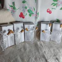 collez.5 bottigliette olio/aceto  vetro soff.tras