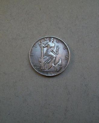 10 lire 1936 IMPERO MONETA D'ARGENTO
