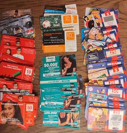 Lotto misto ricariche cellulari anni 2000