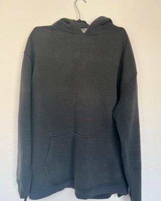 Felpa hoodie grigia oversize basic streetwear M
