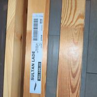 lettino Ikea con materasso coprimaterasso e sponda
