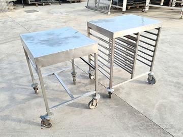 2 tavolini carrellati porta teglie usati