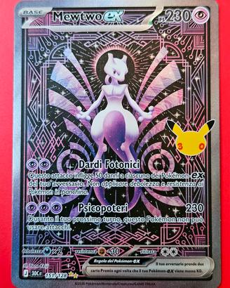 Carta Pokemon Mewtwo Ex 30 Anniversario 151/128