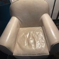 Poltrone Baxter originali di pelle beige