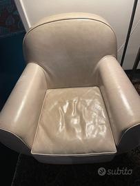 Poltrone Baxter originali di pelle beige