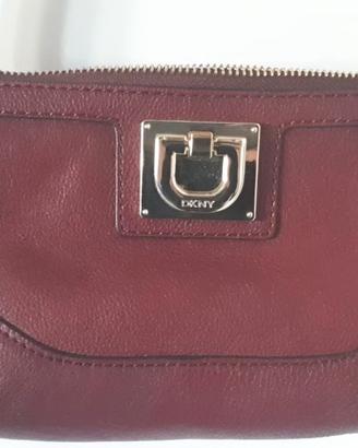 Borsa DKNY bordeaux in VERA PELLE