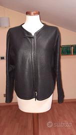 giacca in pelle nera