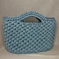 Borsa a mano azzurra turchese uncinetto