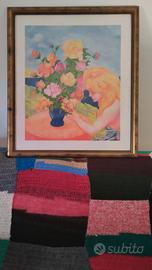 Aligi Sassu litografia le Rose nel Sole