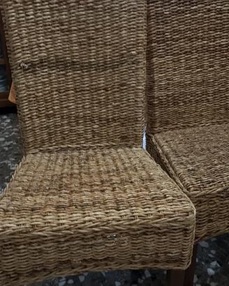 4 sedie in raffia