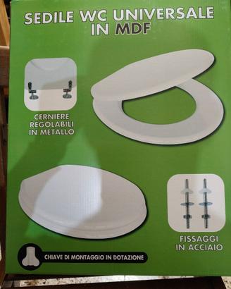 Sedile Tavoletta bagno wc universale mdf 5pz