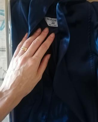 Vestaglia lunga pura seta 100%. Colore blu nuova