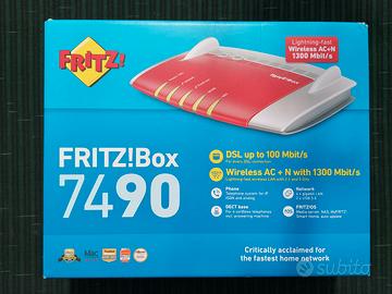Router Fritzbox 7490 completo di cavi ed alimentat