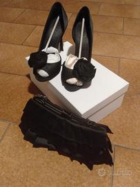 scarpe aperte davanti /lato+ pochette 