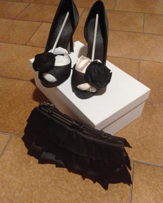 scarpe aperte davanti /lato+ pochette 
