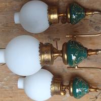 Lampadario antico verde e oro