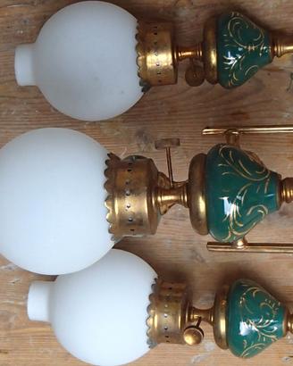 Lampadario antico verde e oro