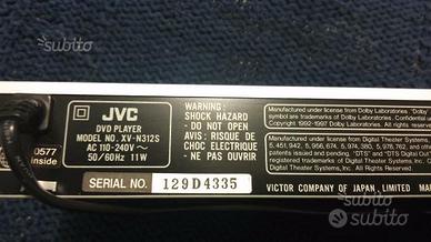 Lettore dvd jvc xv-n312s