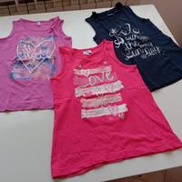 n. 3 magliette senza maniche bambina 5-6 anni