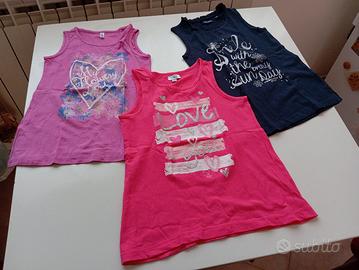 n. 3 magliette senza maniche bambina 5-6 anni