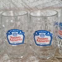 set 4  boccali Peroni Nastro Azzurro  mai usati