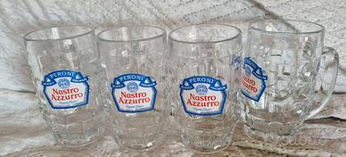 set 4  boccali Peroni Nastro Azzurro  mai usati