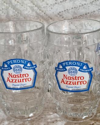 set 4  boccali Peroni Nastro Azzurro  mai usati
