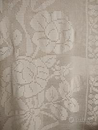 Tende Uncinetto Filet (motivo RosaAntica) 150x55cm