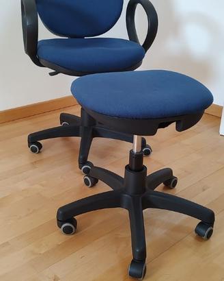 Sedia + sgabello con ruote