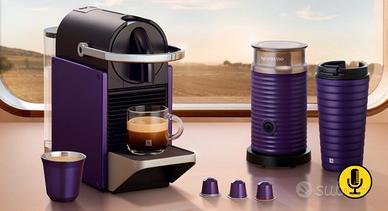 macchina nespresso pixie+aeroccino 3 purple viola