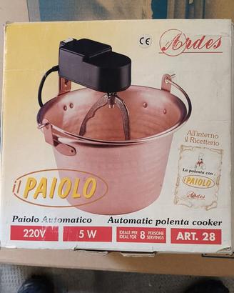 paiolo in rame con motore per polenta