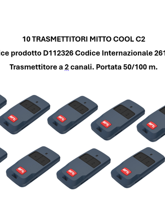 10 Telecomandi per cancello MITTO COOL C2