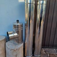 Tubo canna fumaria camino stufa 150 2 metri + T