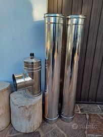 Tubo canna fumaria camino stufa 150 2 metri + T
