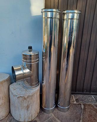Tubo canna fumaria camino stufa 150 2 metri + T