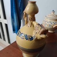 bottiglia versatoio brocca di terracotta antica 