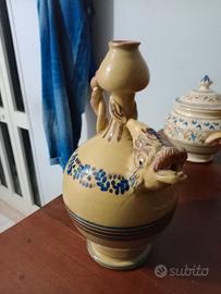 bottiglia versatoio brocca di terracotta antica 
