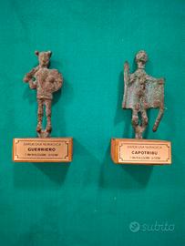 Bronzetti ferro battuto GUERRIERO e CAPOTRIBÙ