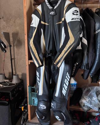 Tuta moto divisibile in pelle