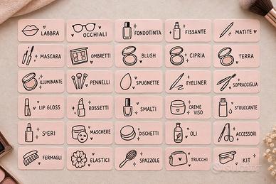Set 30 Etichette Personalizzabili Makeup