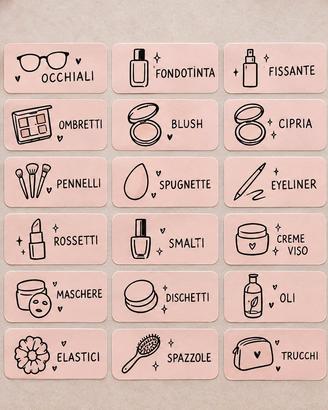 Set 30 Etichette Personalizzabili Makeup