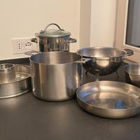 Batteria da cucina in acciaio inox