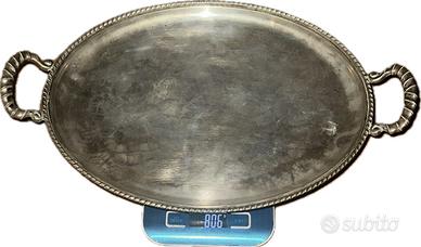 Vassoio Ovale in Argento800 con Lavorazione Torcè