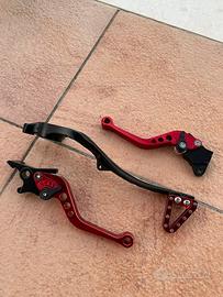 Leve freno regolabili + pedale freno rossi