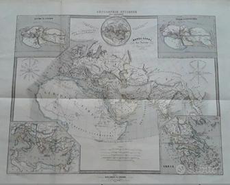 Carta geografica originale di metà Ottocento 