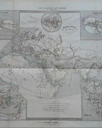 Carta geografica originale di metà Ottocento 