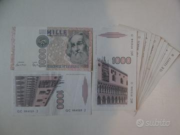 Banconota, Moneta di carta 1000 Lire Italia